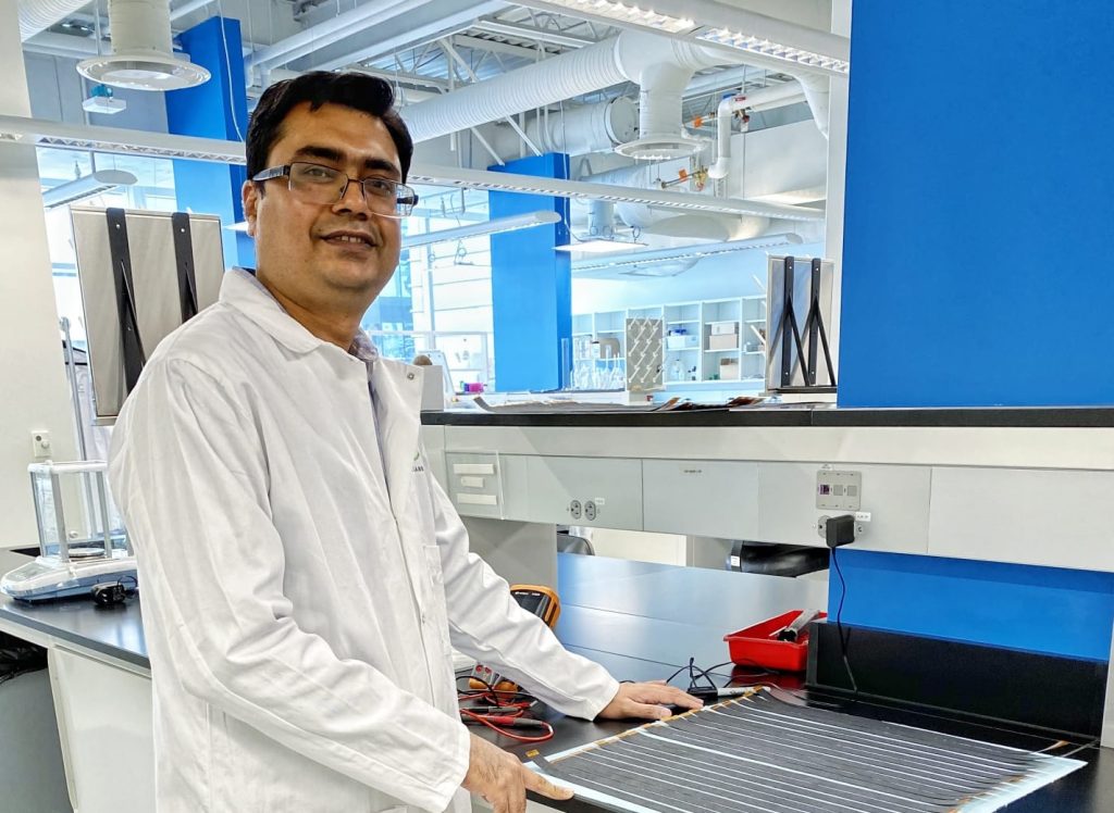 A photo of Kaushik Parmar from Direct-C in the lab