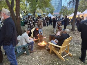 A picture of Startup Week's Launch Party outside